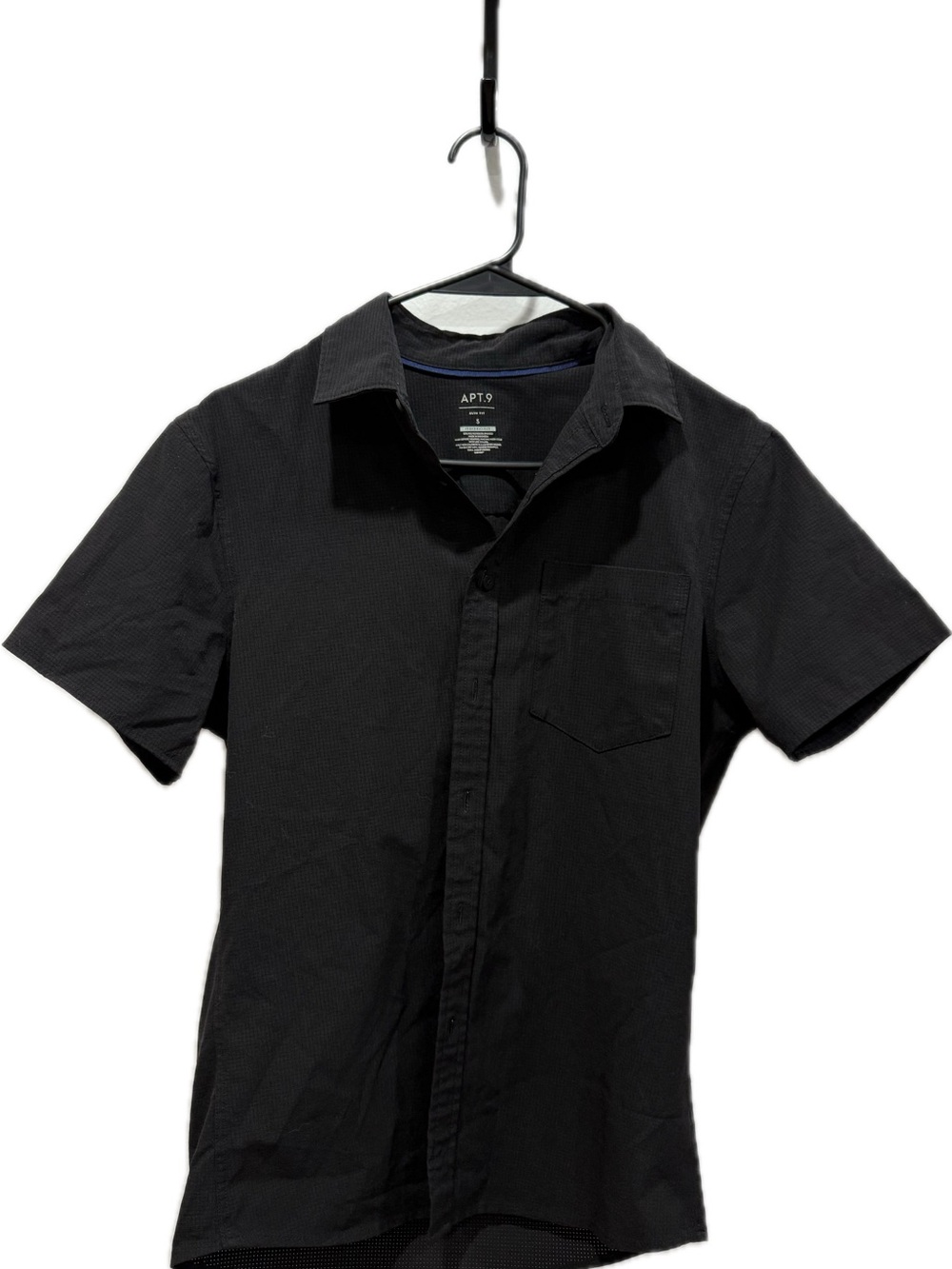 Apt. 9 Black Short-Sleeve Casual Button-Down Shirt